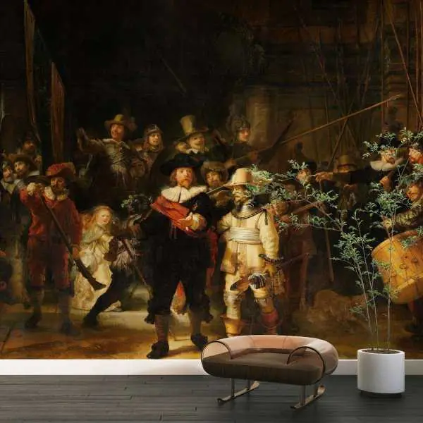 Tapeta na ścianę - reprodukcja obrazu - "Straż nocna" Rembrandt Oferta czasowa
