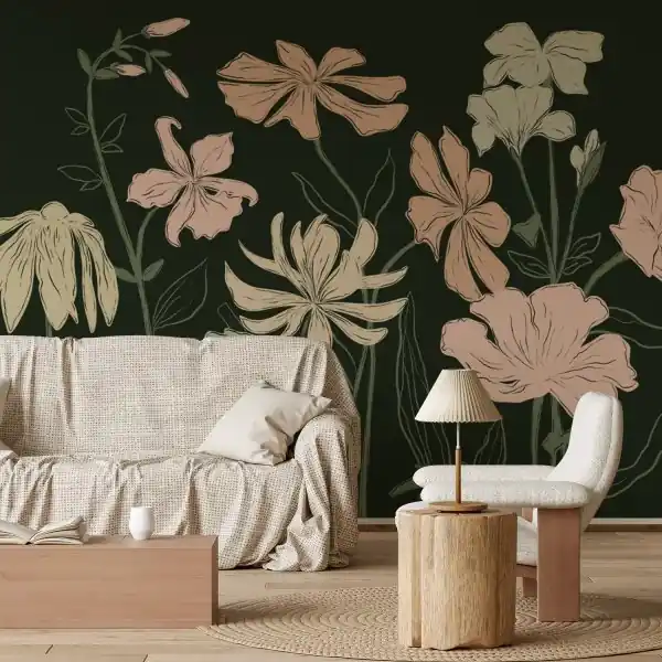 Tapeta na ścianę - CHALK FLOWERS Okazja