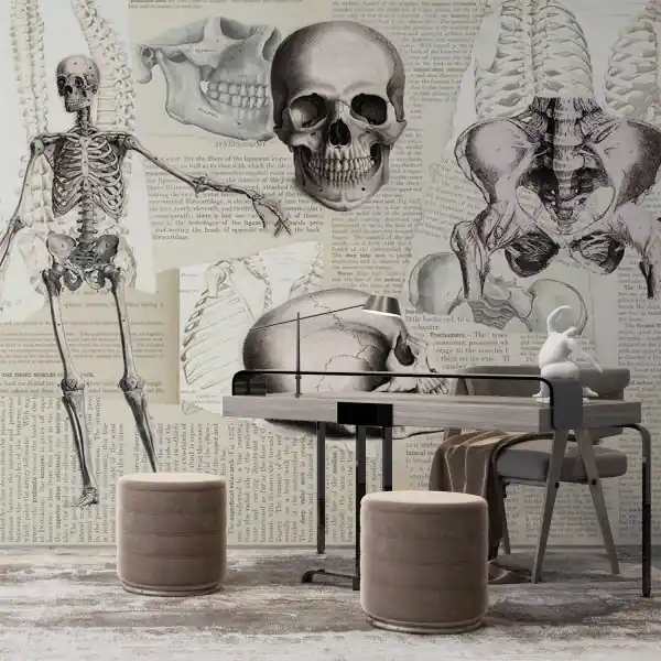 Tapeta na ścianę - SKELETAL STUDY Łatwy zwrot
