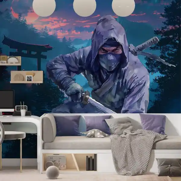 Wysoka jakość Tapeta na ścianę - NINJA EVENING
