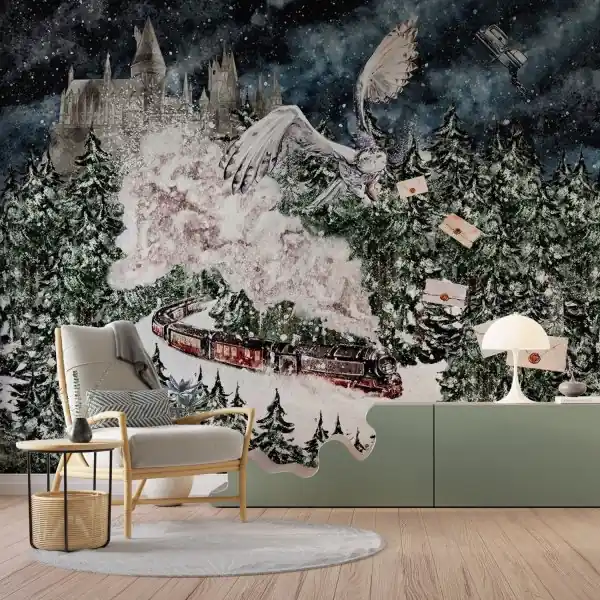 Bezpieczne zakupy Tapeta na ścianę - ENCHANTED TRAIN