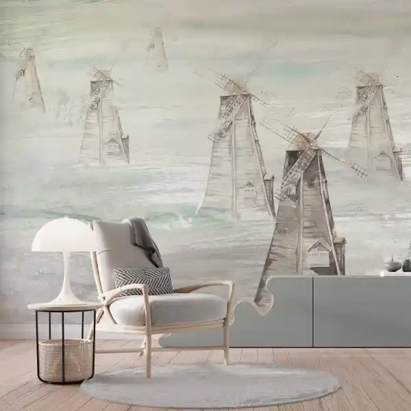 Tylko dziś Tapeta na ścianę - Seaside Windmills