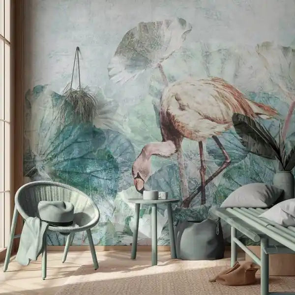 Bezpieczna płatność Tapeta na ścianę - FLAMINGO PAINTING