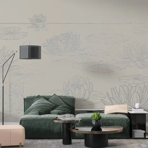 Szybka wysyłka Srebrna Tapeta - LILY OUTLINE