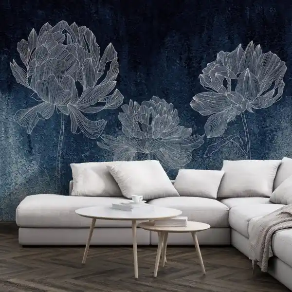 Popularny Srebrna Tapeta - ARTFUL BLOOMS