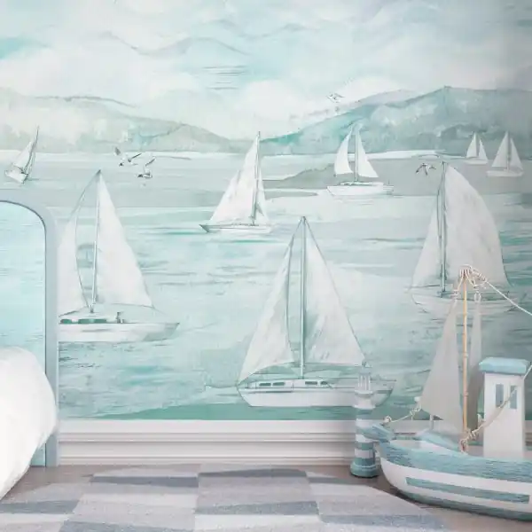 Tapeta na ścianę - Sailboat Blue Ograniczona ilość