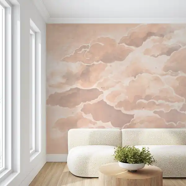 Darmowy zwrot Tapeta na ścianę - Peach Clouds