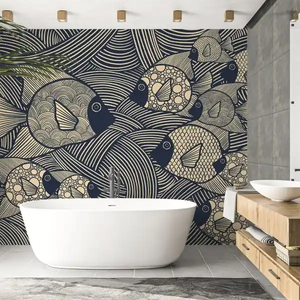 Bezpieczna płatność Tapeta na ścianę - Fish Pattern