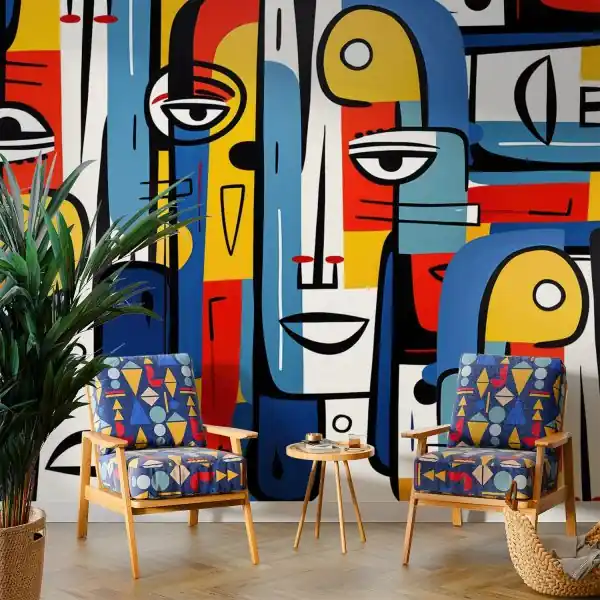 Darmowa dostawa Tapeta na ścianę - Cubism Faces