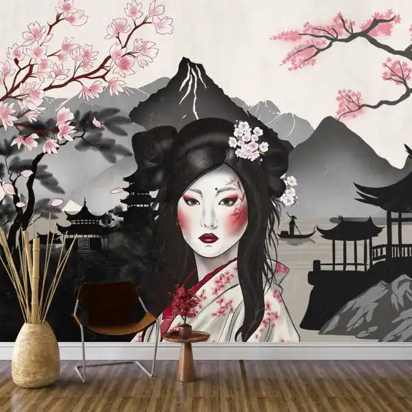 Wyjątkowa oferta Tapeta na ścianę - Geisha Serenity