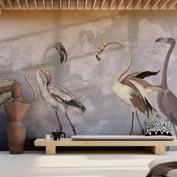 Oferta czasowa Tapeta na ścianę - GRUNGE FLAMINGO