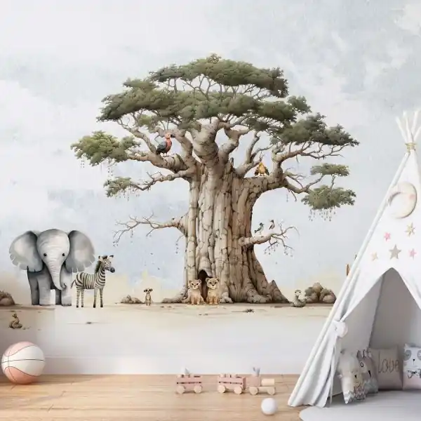 Tapeta na ścianę - MEETING BY THE BAOBAB TREE Zamów dziś