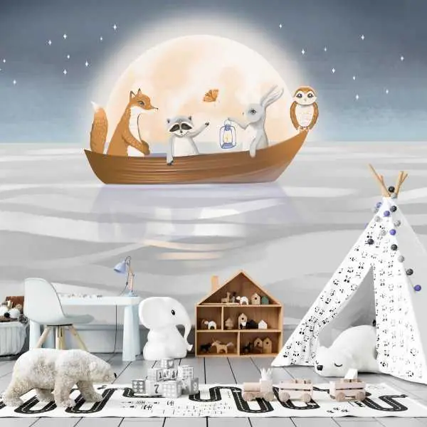Wybór klientów Tapeta na ścianę - MOONLIGHT BOAT
