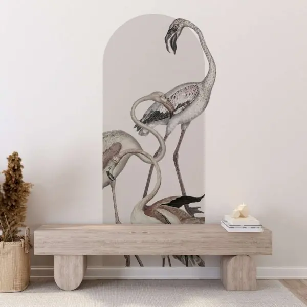 Ograniczona ilość Tapeta łuk - MINIMALIST FLAMINGOS