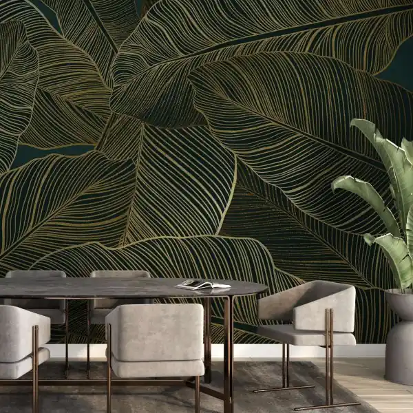 Złota Tapeta - GOLDEN BANANA LEAVES Cena promocyjna