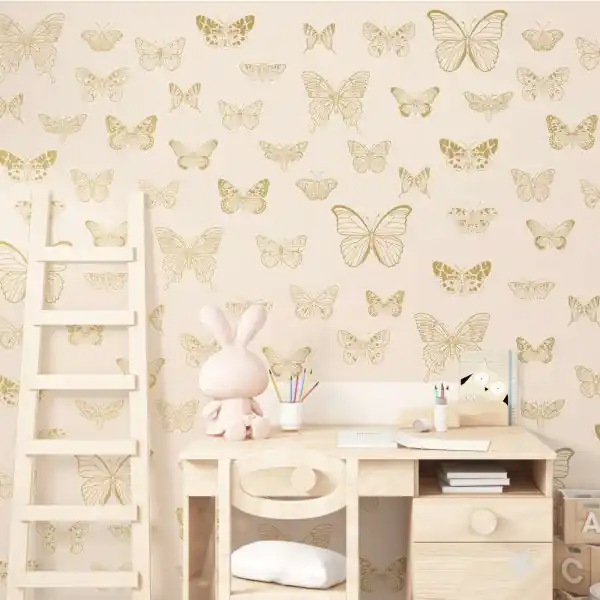 Złota Tapeta - CREAM BUTTERFLIES Taniej