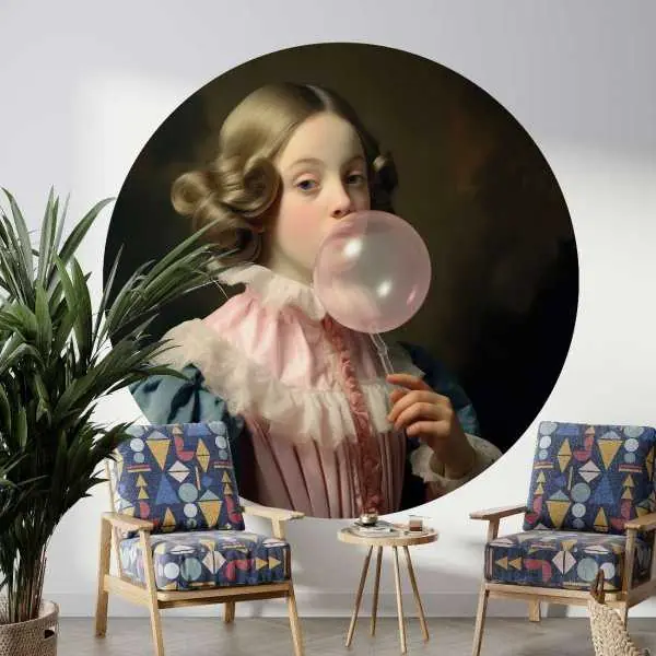 Oferta czasowa Tapeta w kształcie koła - BUBBLE GUM LADY