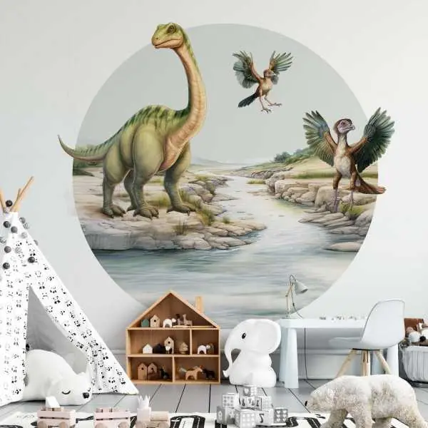 Tapeta w kształcie koła - DINO VIEW Bezpieczne zakupy