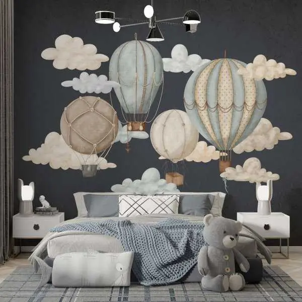 Tapeta na ścianę - BALLOON SKIES Łatwy zwrot