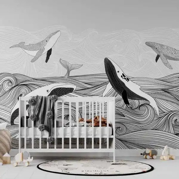 Tapeta na ścianę - LINEAR WHALES Sprawdź teraz