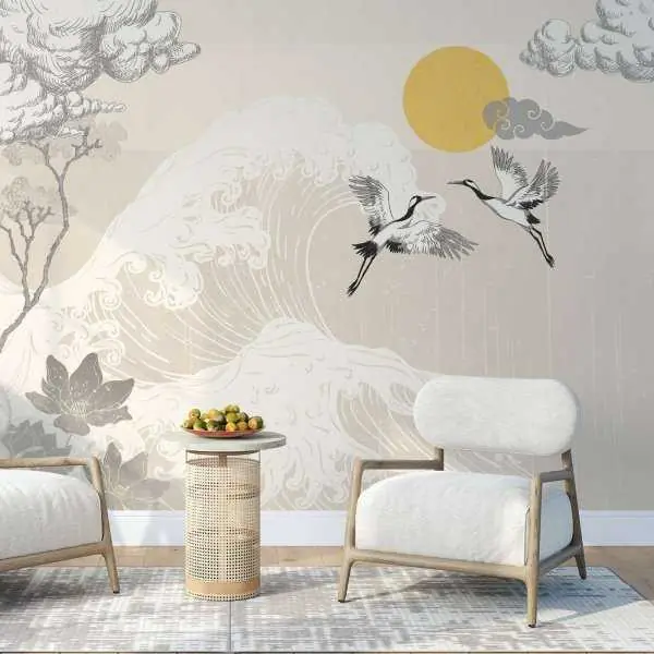 Zamów dziś Tapeta na ścianę - JAPANESE CRANES