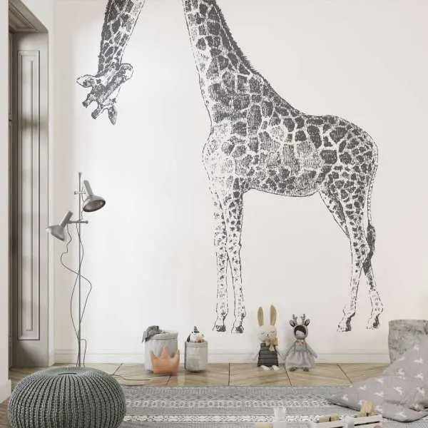 Tapeta dla dzieci - LOOKING GIRAFFE Rabat