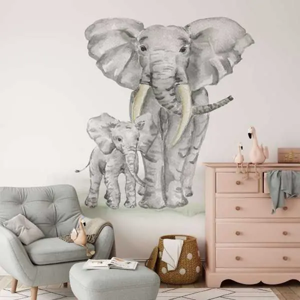 Darmowa dostawa Tapeta na ścianę - ELEPHANT FAMILY