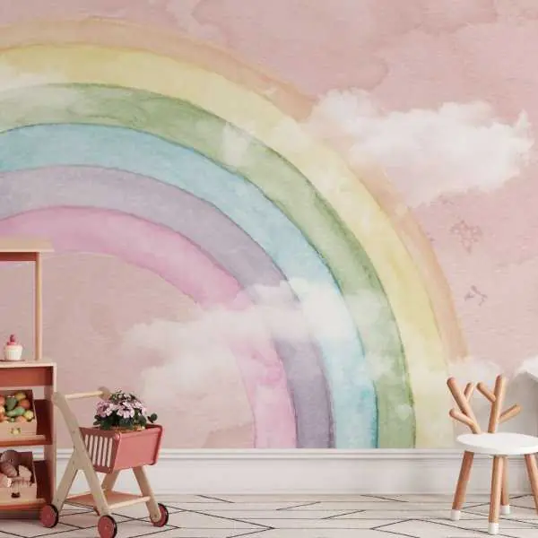 Wysoka jakość Tapeta na ścianę - CLOUDY RAINBOW