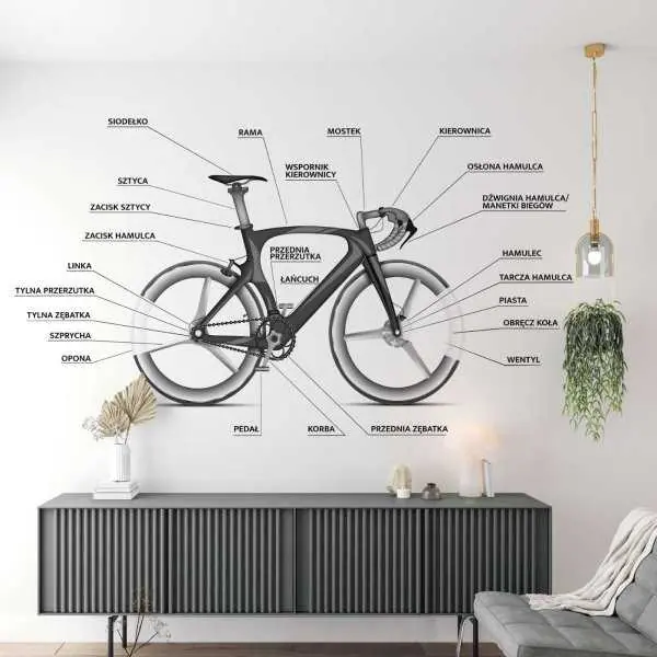 Tapeta na ścianę - BIKE PARTS DIAGRAM Dostępne od ręki