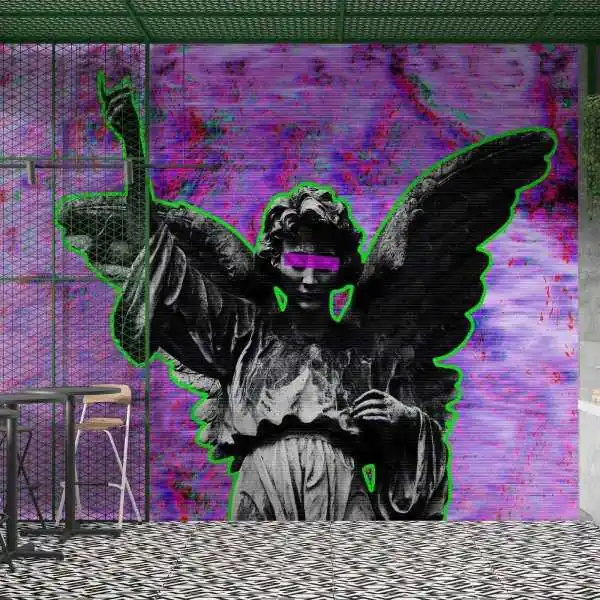 Tapeta na ścianę - GLITCH ANGEL Wyjątkowa oferta
