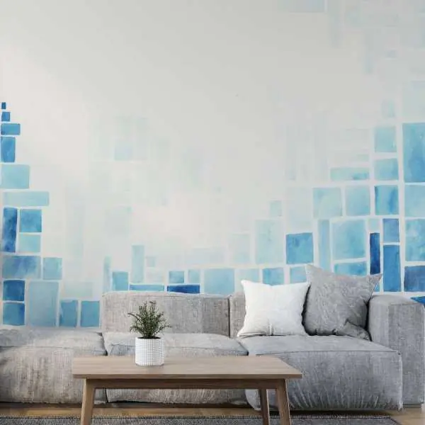 Zamów teraz Tapeta na ścianę - BLUE BLOCKS
