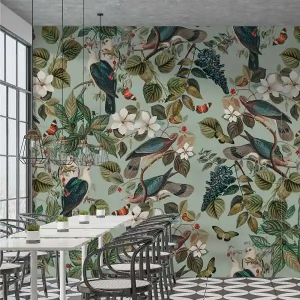Tapeta na ścianę - MINT BIRDS Dostępne od ręki