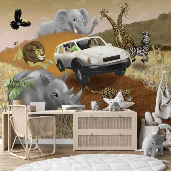 Łatwy zwrot Tapeta na ścianę - SAFARI TOUR
