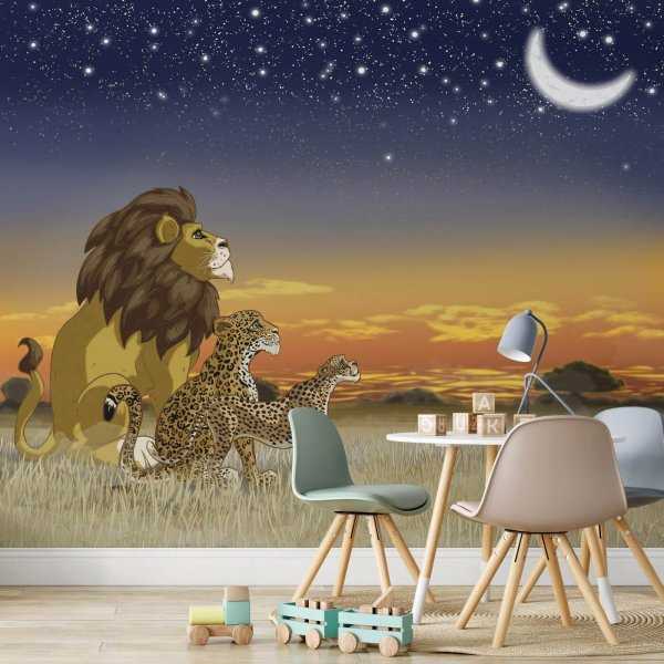 Bestseller Tapeta na ścianę - SAFARI KINGS BY NIGHT