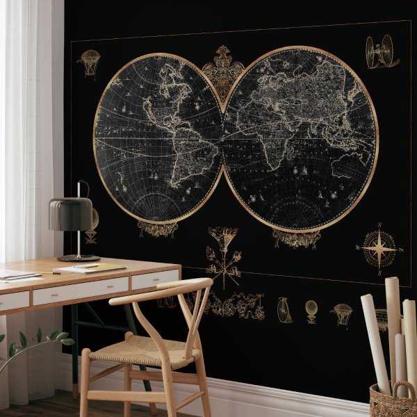 Tapeta na ścianę - GOLDEN WORLD MAP Tylko do końca tygodnia