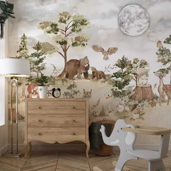 Tani Tapeta dla dzieci - WOODLAND LIFE