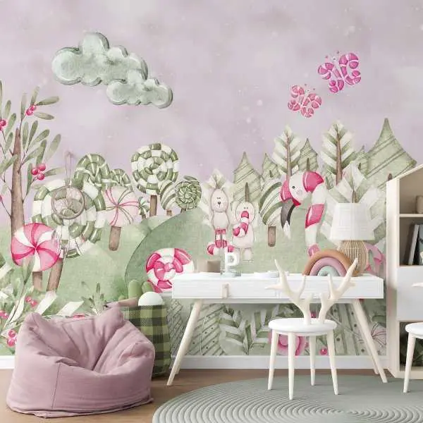 Darmowa dostawa Tapeta dla dzieci - CANDY FOREST