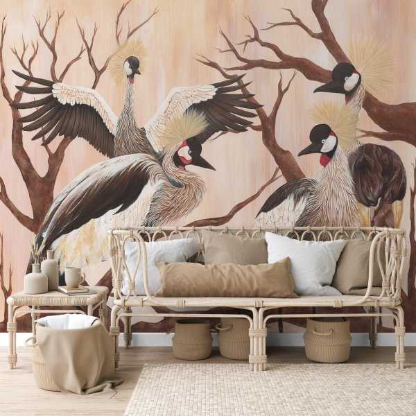 Bestseller Tapeta na ścianę - BOHO CRANES