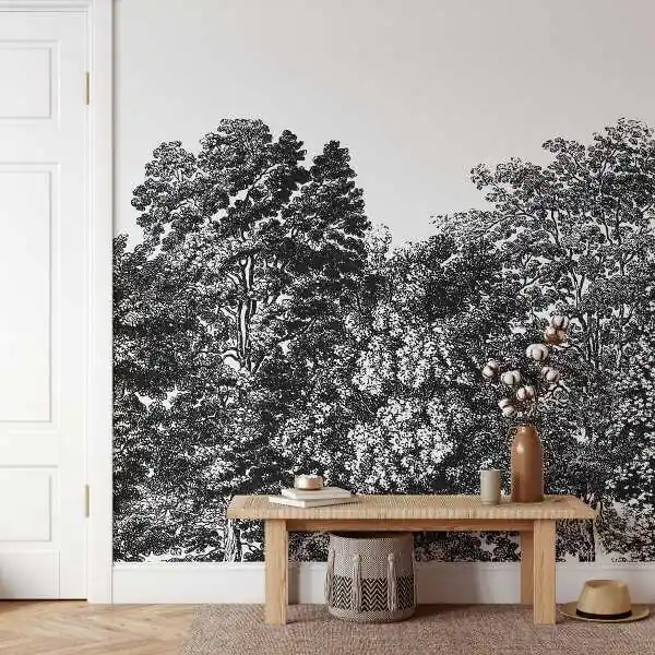 Tapeta na ścianę - RETRO FOREST SKETCH Niska cena
