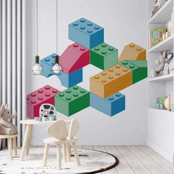 Taniej Tapeta 3D dla dzieci - TOY BRICKS
