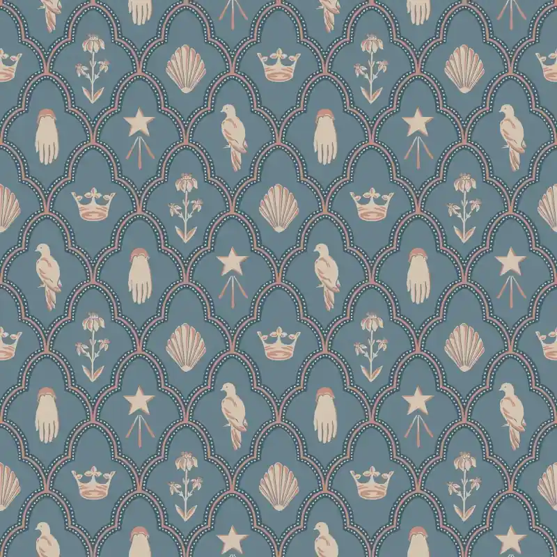 Tapeta S10272 Le Village - Turtledove barn indigo blue Tani
