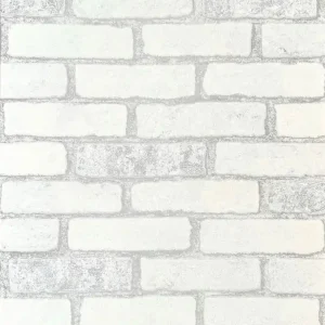 Łatwy zwrot TAPETA 5777-03 3D CEGŁA BIAŁA Z SZAROŚCIĄ SZARA FUGA