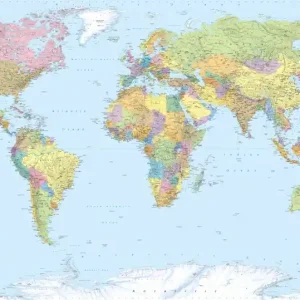 FotoTAPETA na flizelinie XXL4-038 World Map Szybka wysyłka