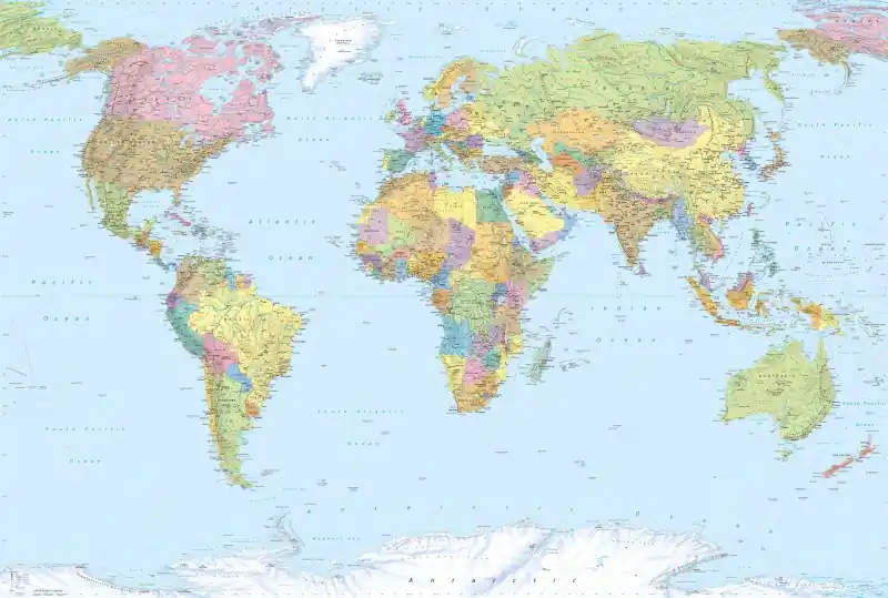 FotoTAPETA na flizelinie XXL4-038 World Map Szybka wysyłka
