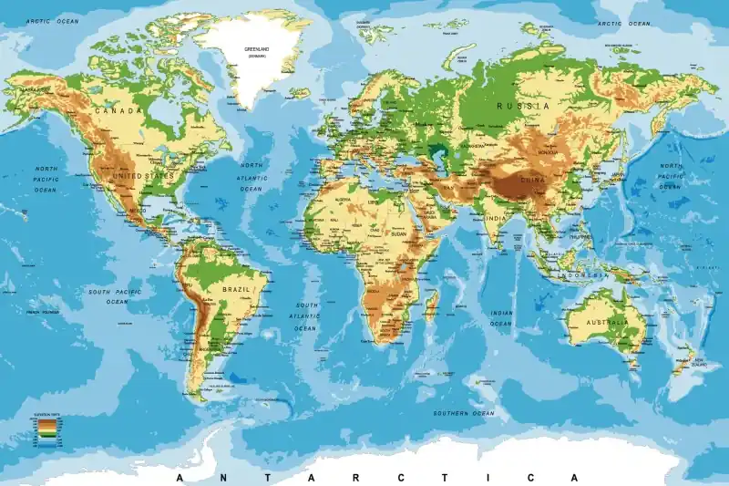 Darmowa dostawa FotoTAPETA na flizelinie MS-5-0261 WORLD MAP