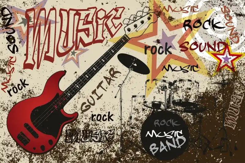 Szybka wysyłka FotoTAPETA na flizelinie MS-5-0324 RED GUITAR