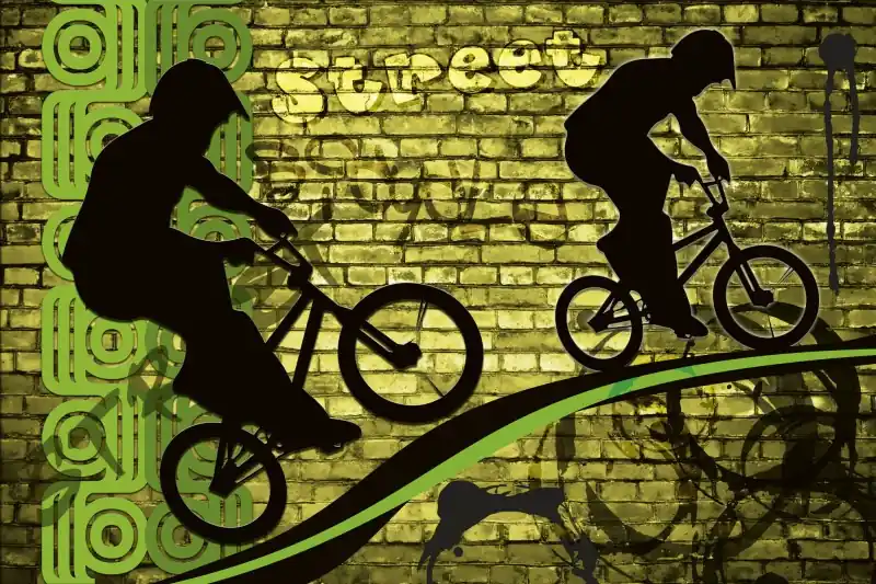 FotoTAPETA na flizelinie MS-5-0328 BICYCLE GREEN Dostępne od ręki