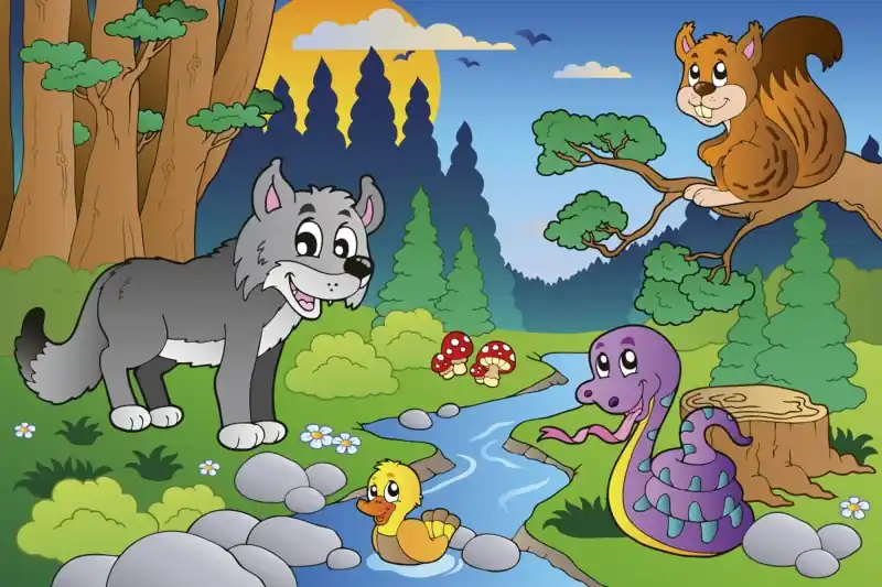 Kup online FotoTAPETA na flizelinie MS-5-0336 FOREST ANIMALS