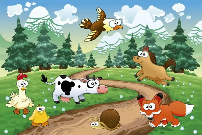 Super okazja FotoTAPETA na flizelinie MS-5-0340 ANIMALS AND FOREST