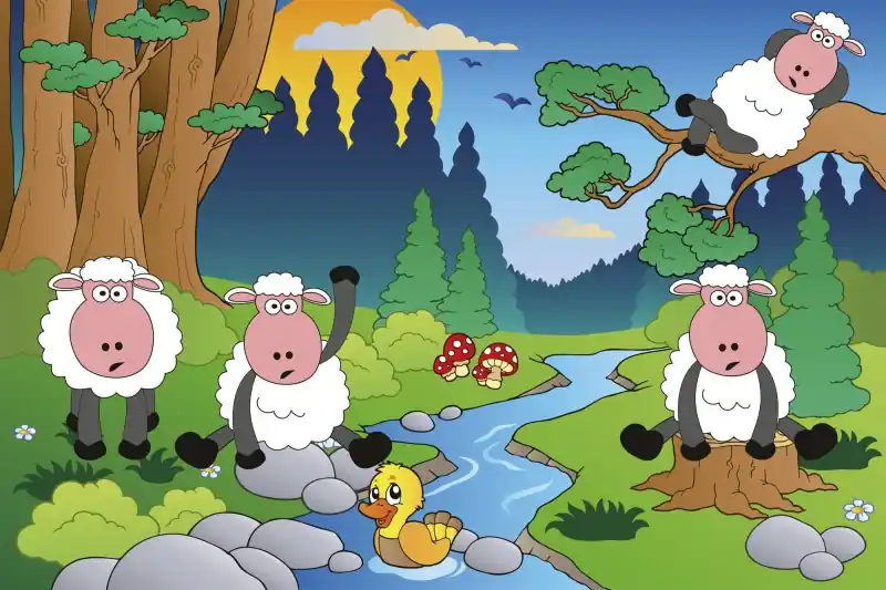 Oferta czasowa FotoTAPETA na flizelinie MS-5-0341 SHEEP IN FOREST